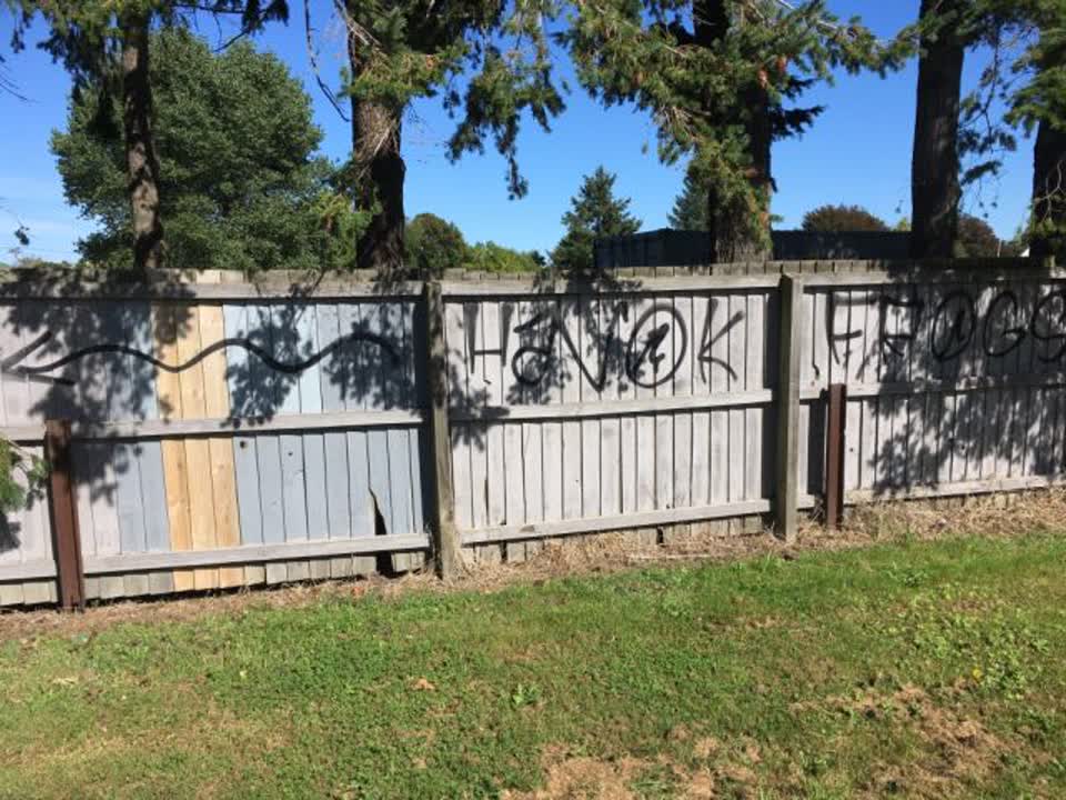 The photograph attached to this graffiti report