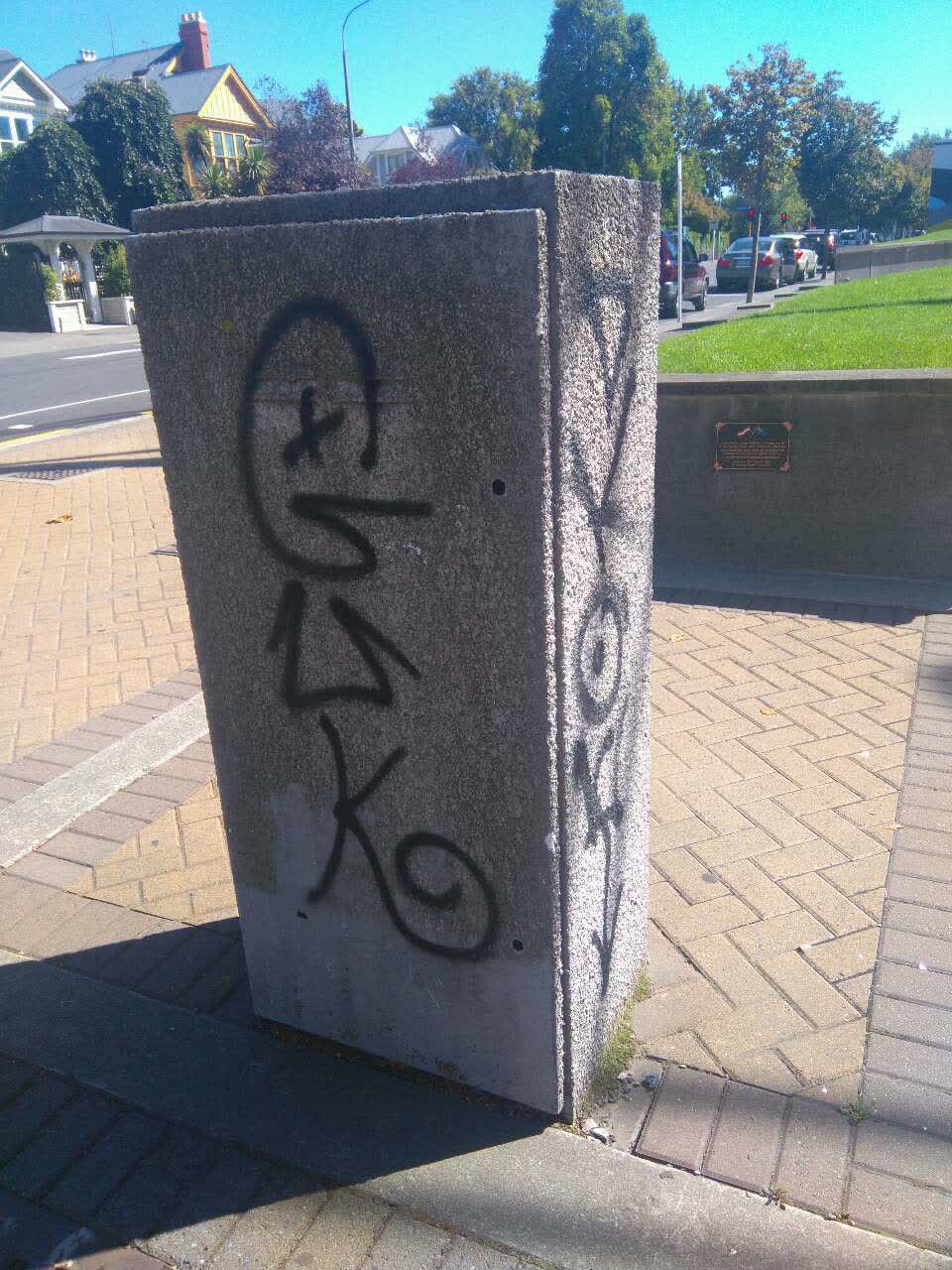 The photograph attached to this graffiti report
