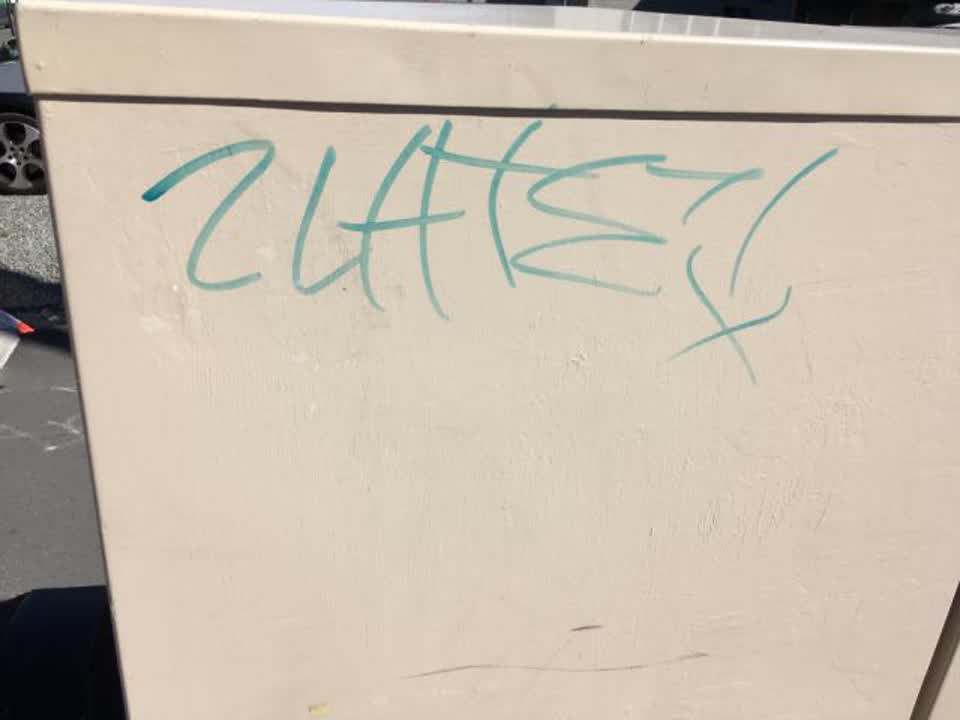 The photograph attached to this graffiti report