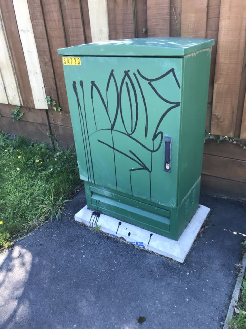 The photograph attached to this graffiti report