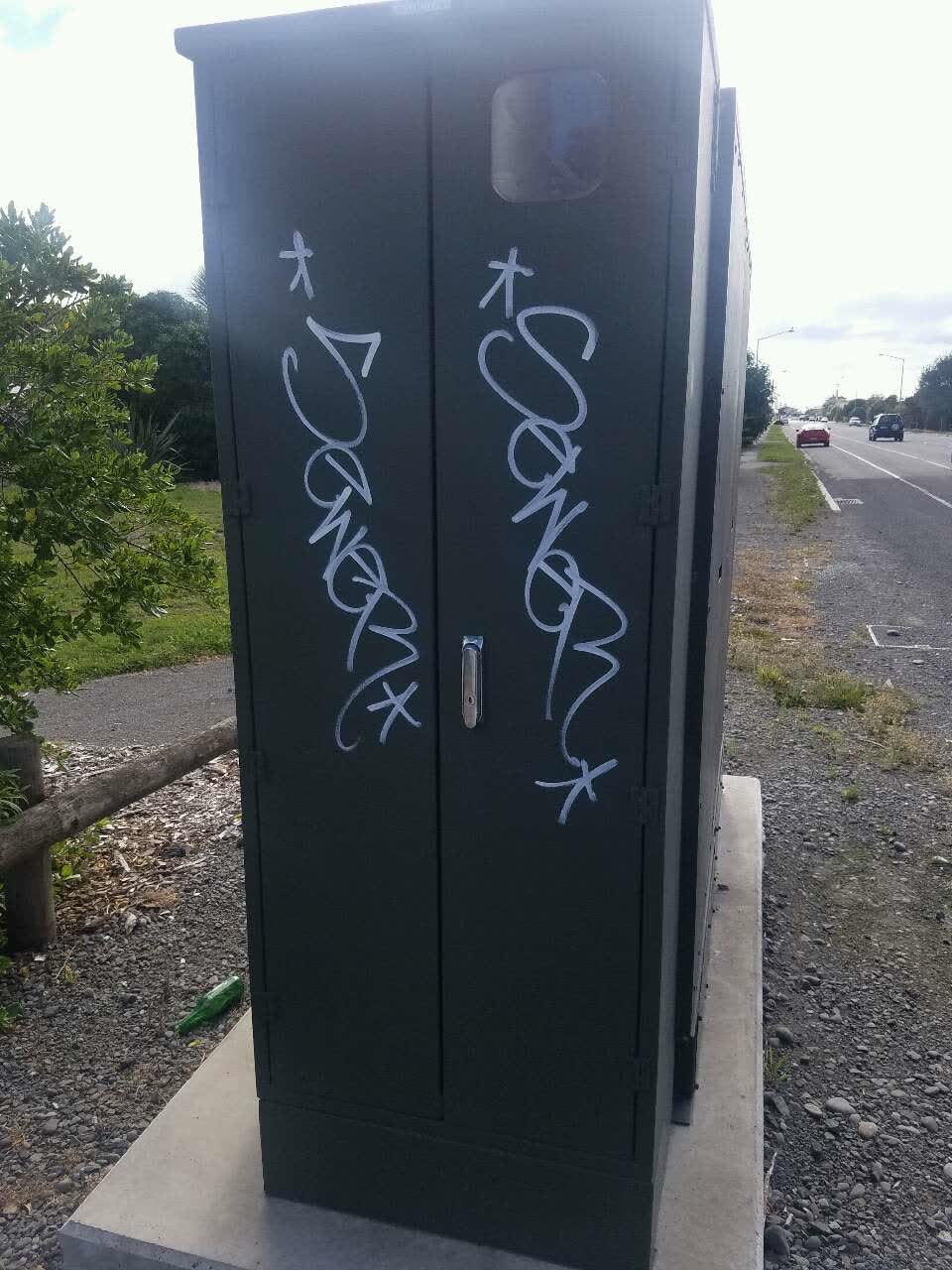 The photograph attached to this graffiti report