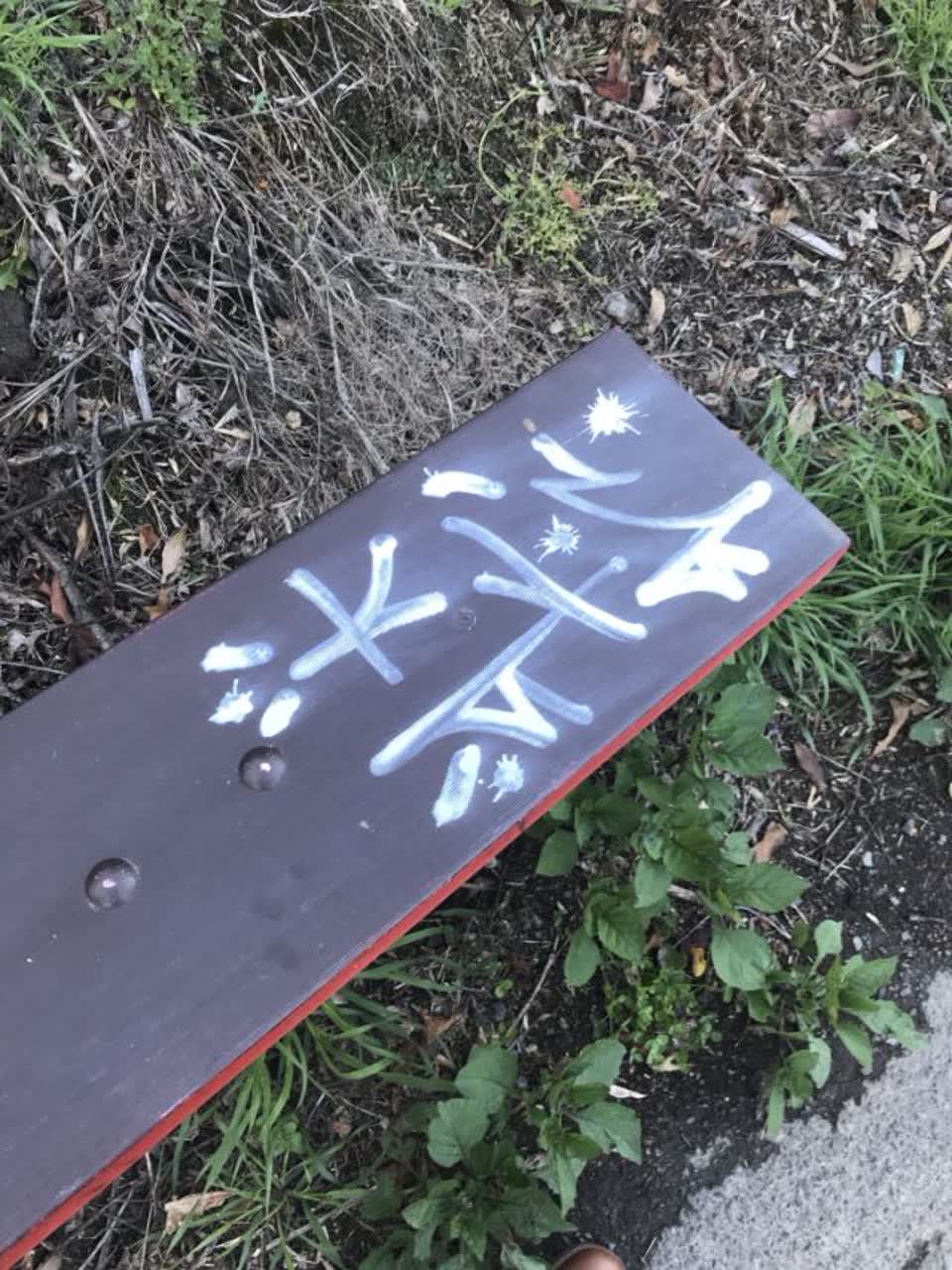 The photograph attached to this graffiti report