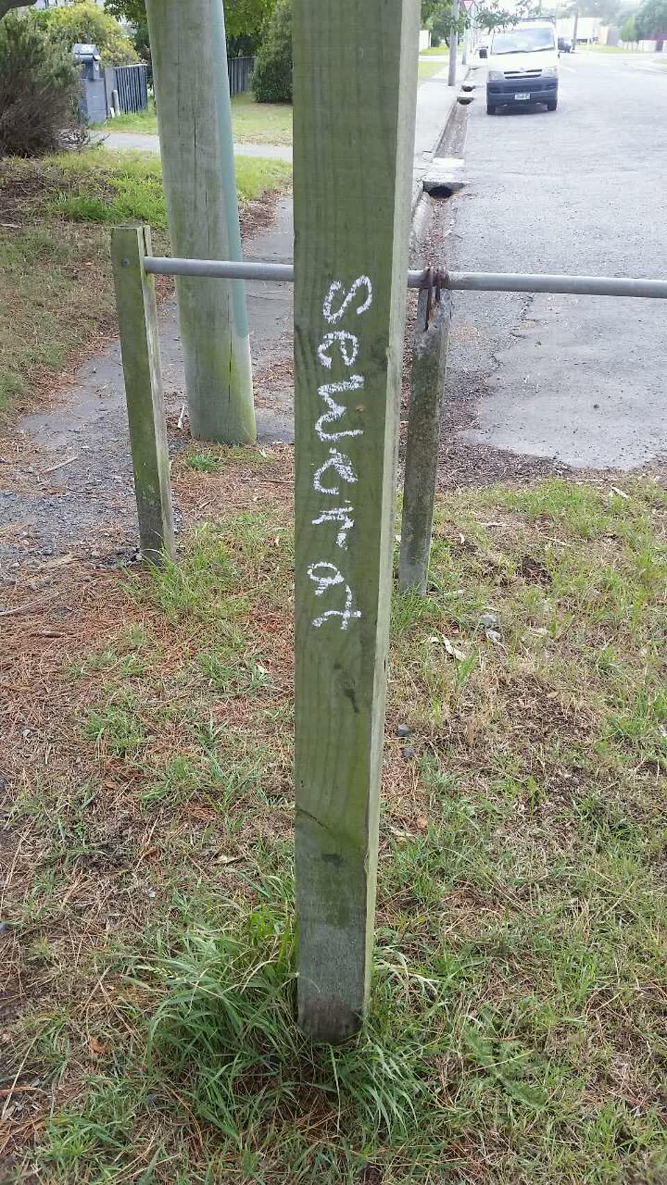 The photograph attached to this graffiti report