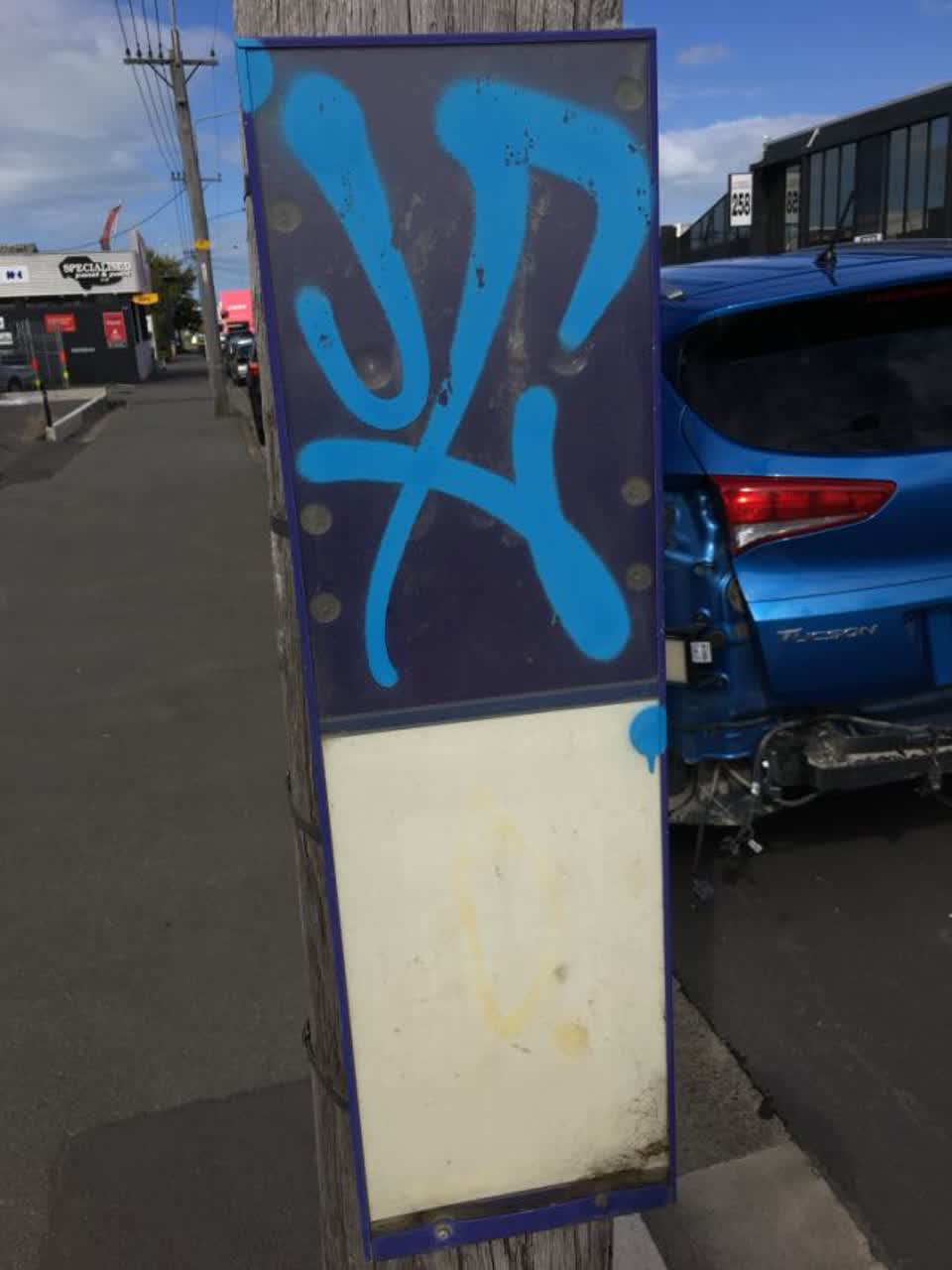 The photograph attached to this graffiti report