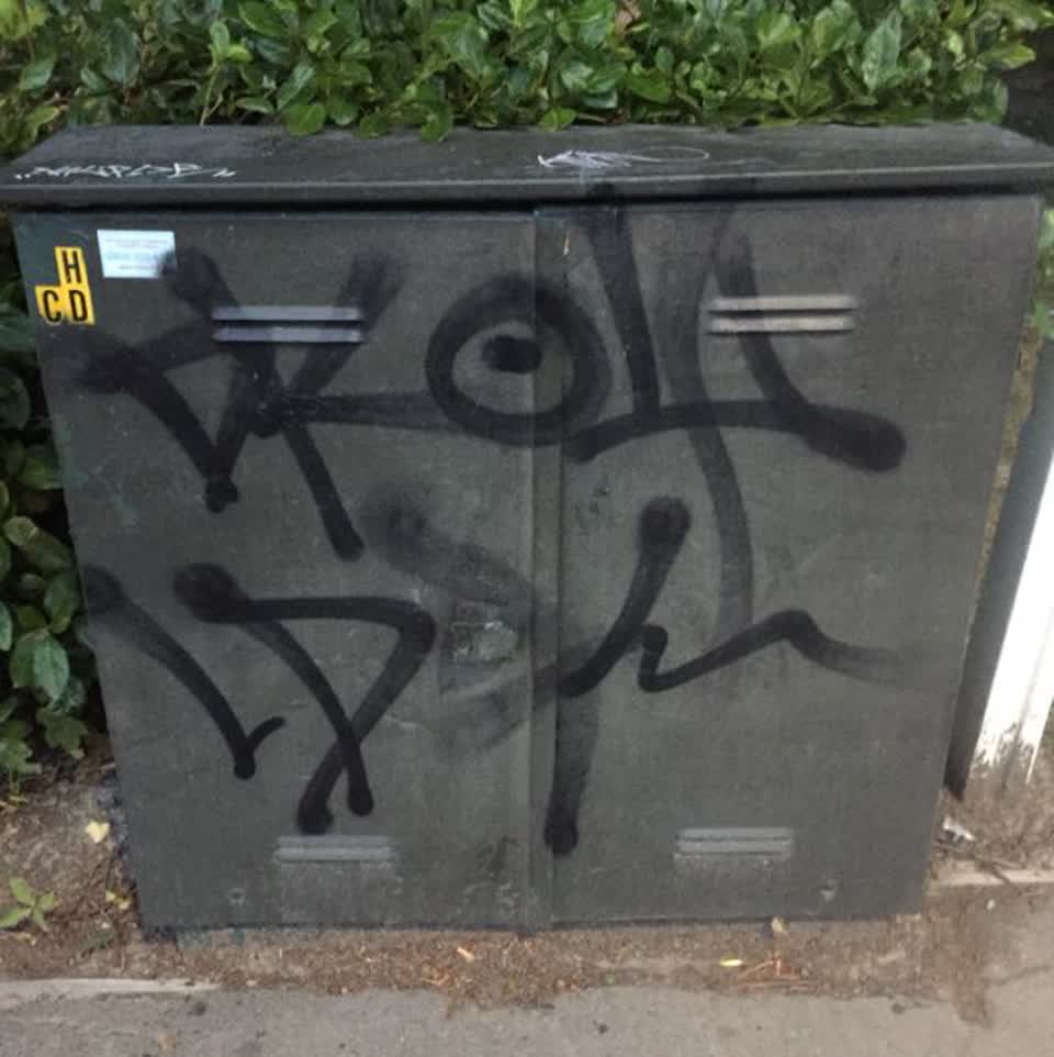 The photograph attached to this graffiti report