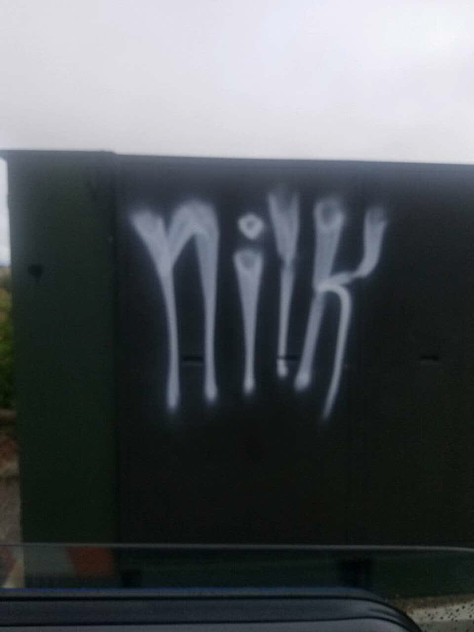 The photograph attached to this graffiti report