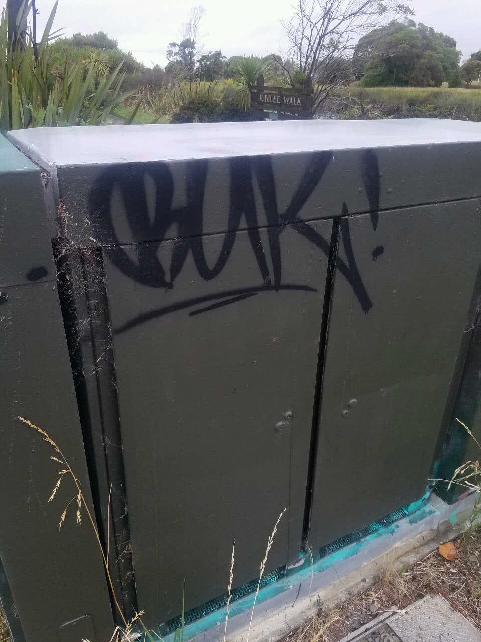 The photograph attached to this graffiti report