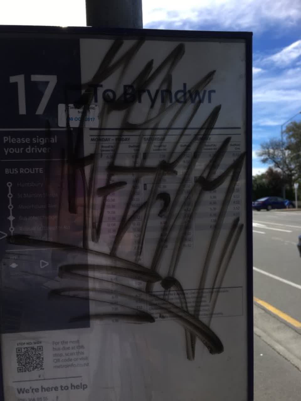 The photograph attached to this graffiti report