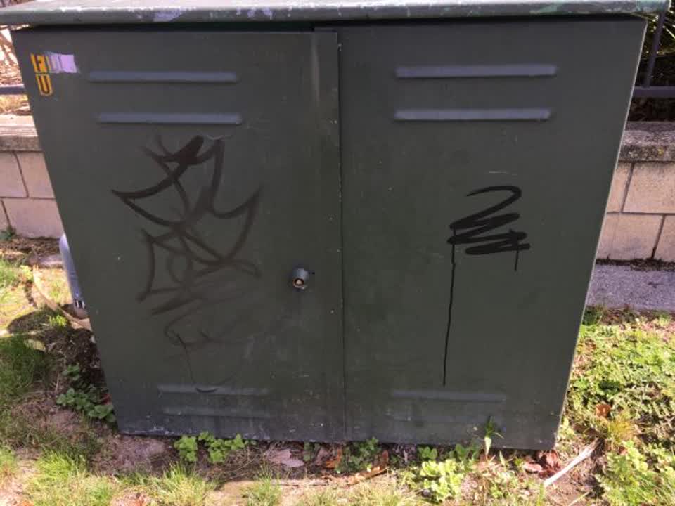The photograph attached to this graffiti report