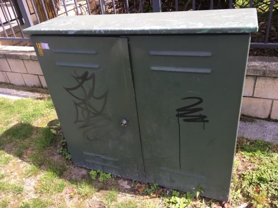 The photograph attached to this graffiti report