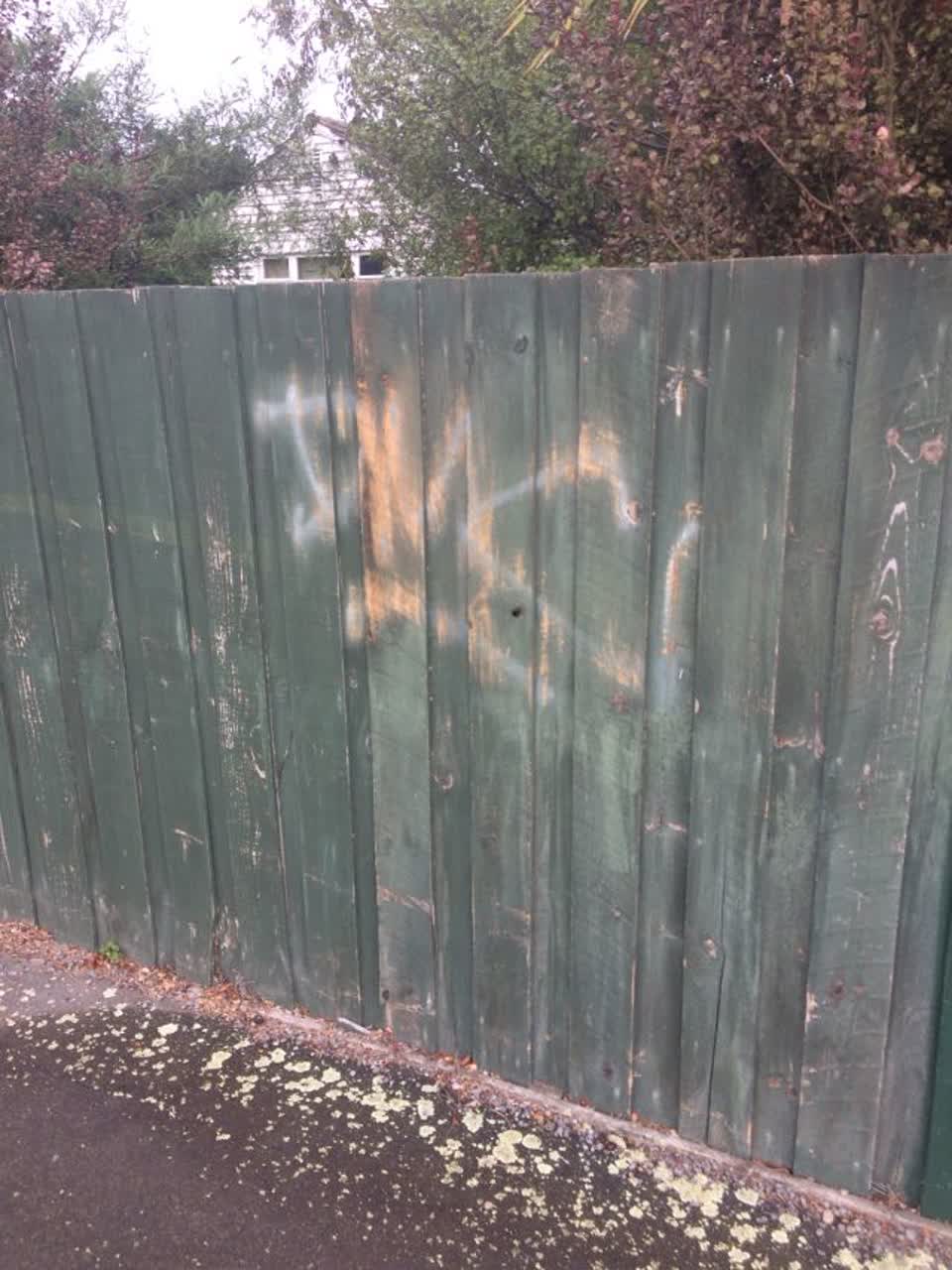 The photograph attached to this graffiti report