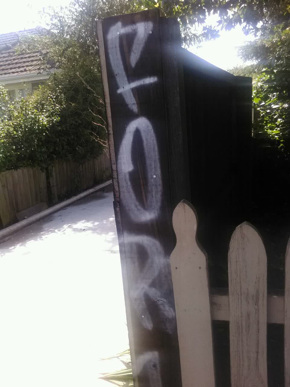 The photograph attached to this graffiti report