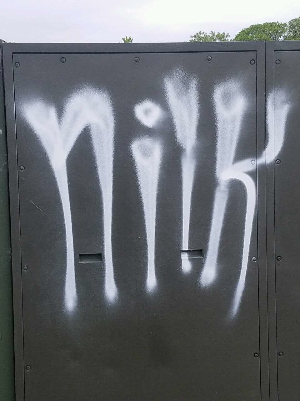 The photograph attached to this graffiti report