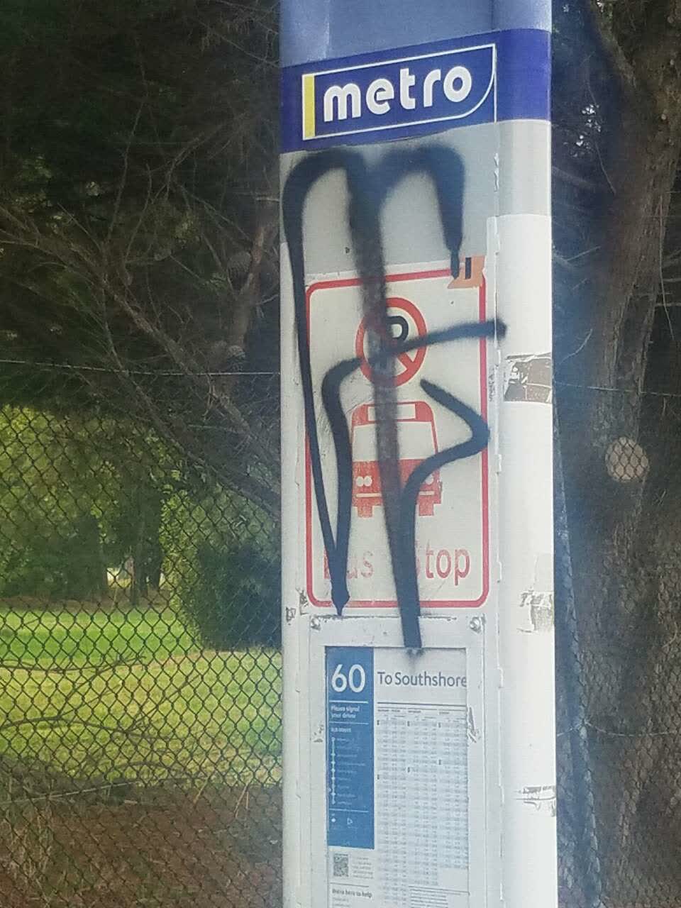The photograph attached to this graffiti report
