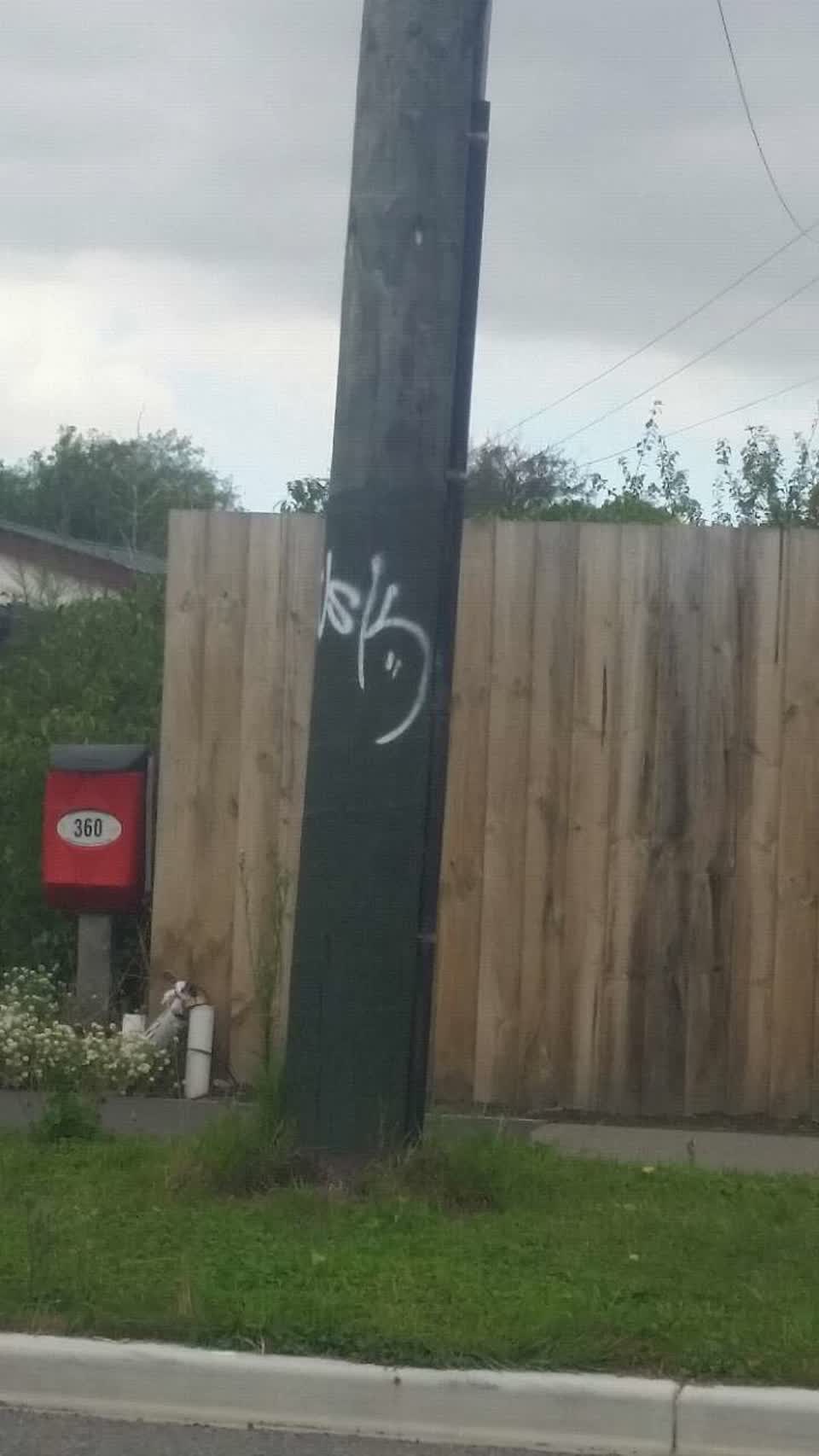 The photograph attached to this graffiti report