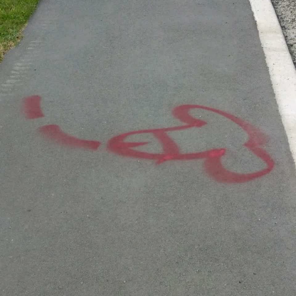 The photograph attached to this graffiti report