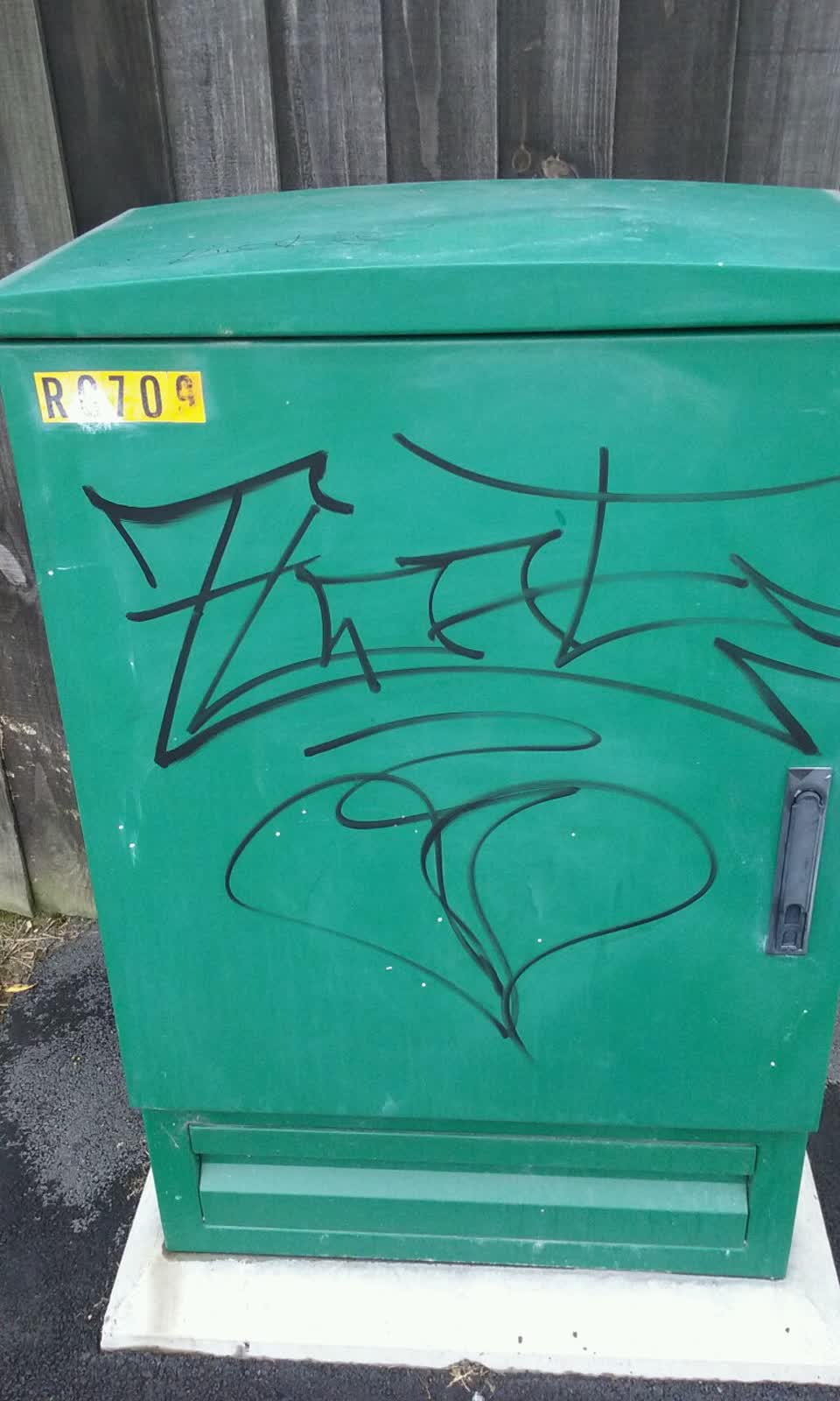 The photograph attached to this graffiti report