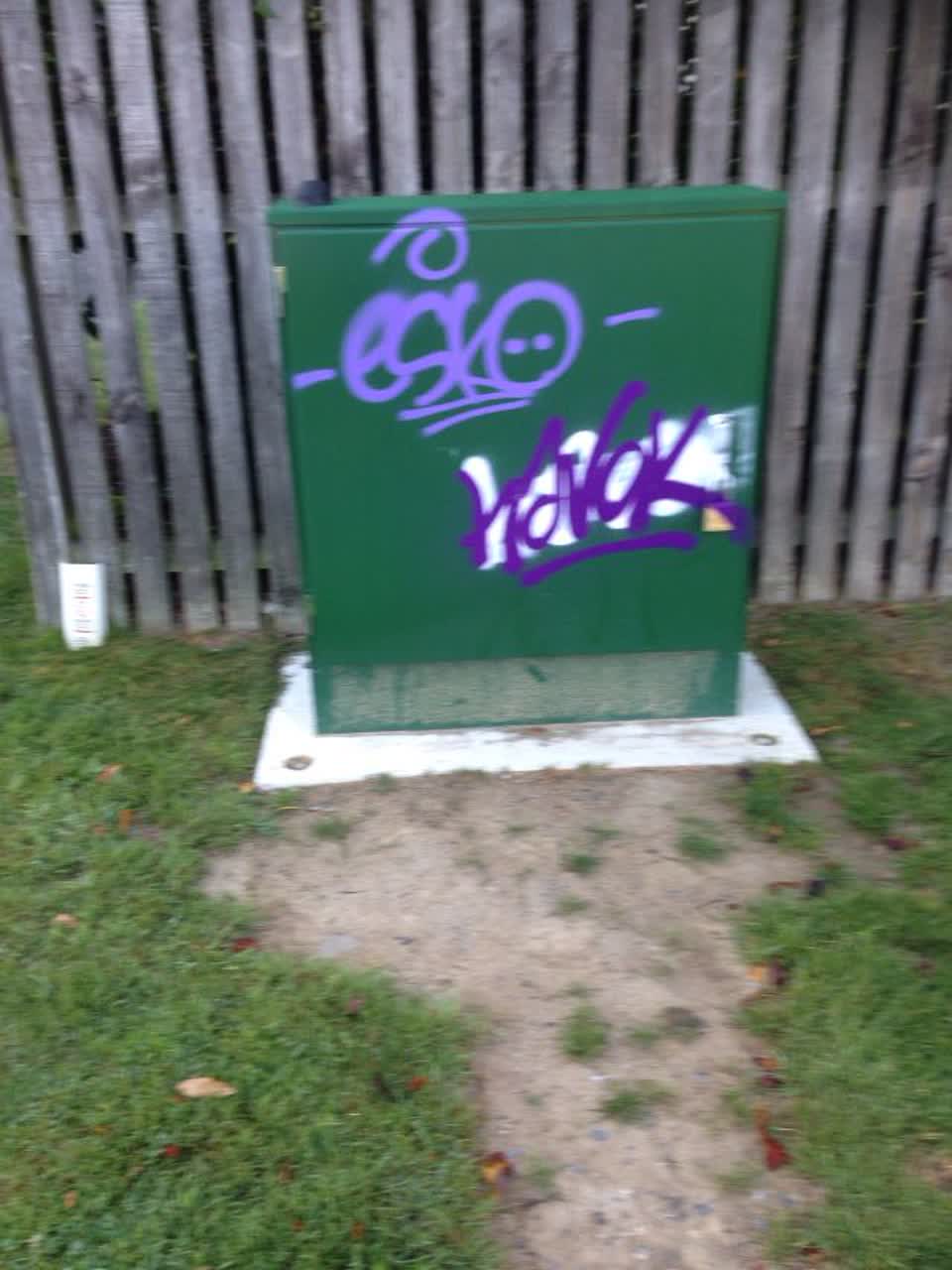 The photograph attached to this graffiti report