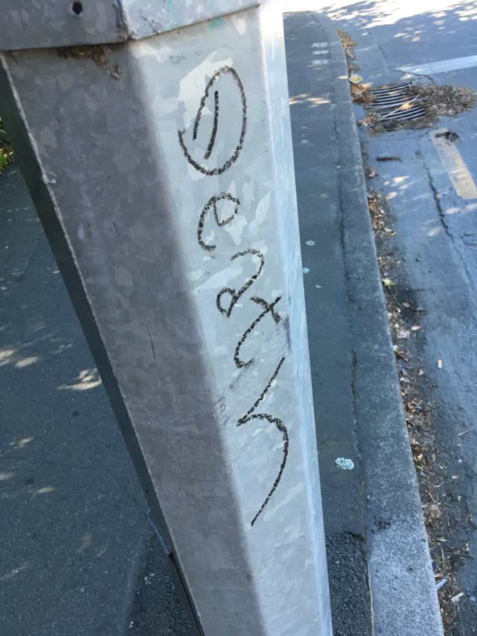 The photograph attached to this graffiti report