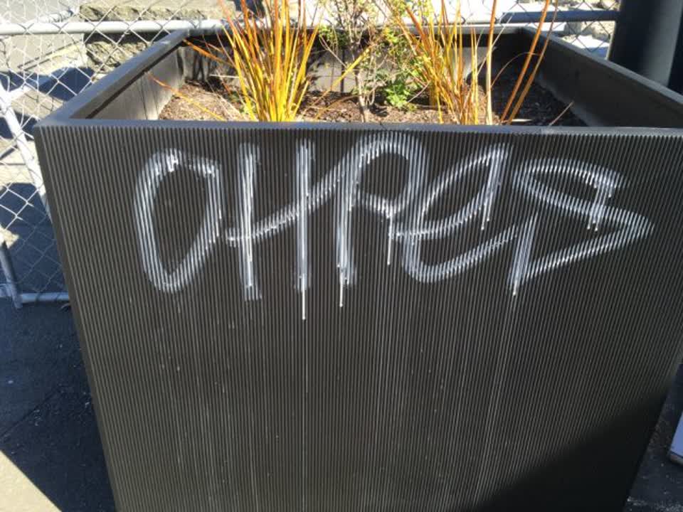 The photograph attached to this graffiti report