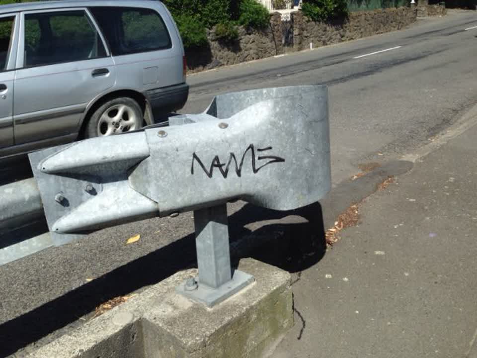The photograph attached to this graffiti report