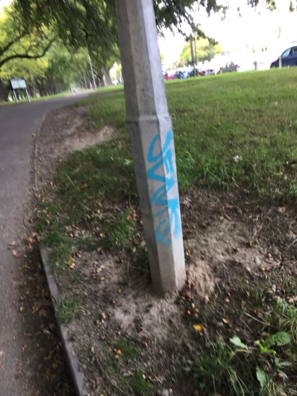 The photograph attached to this graffiti report