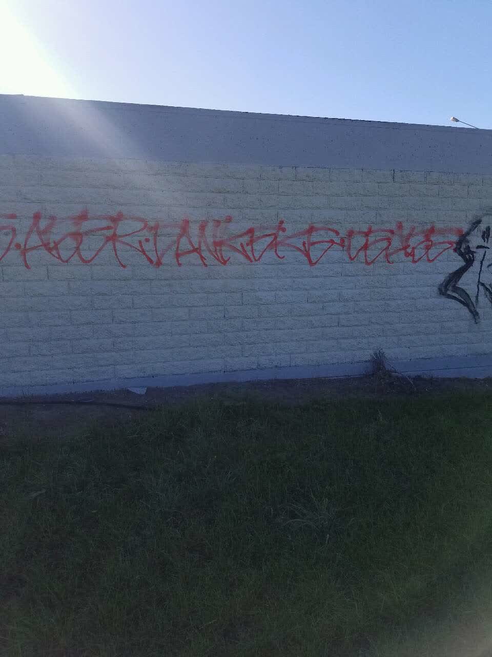 The photograph attached to this graffiti report