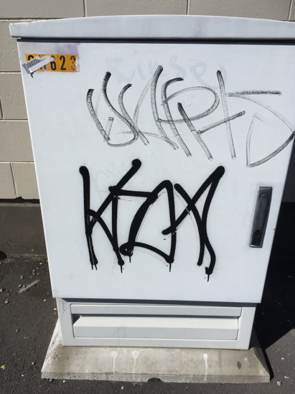 The photograph attached to this graffiti report