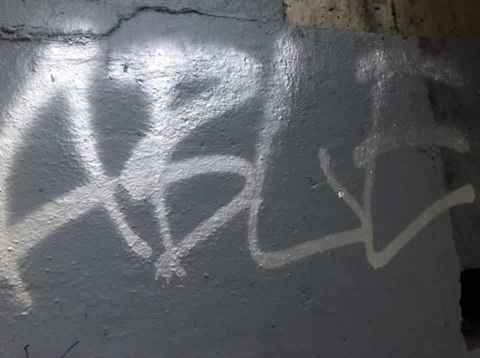 The photograph attached to this graffiti report