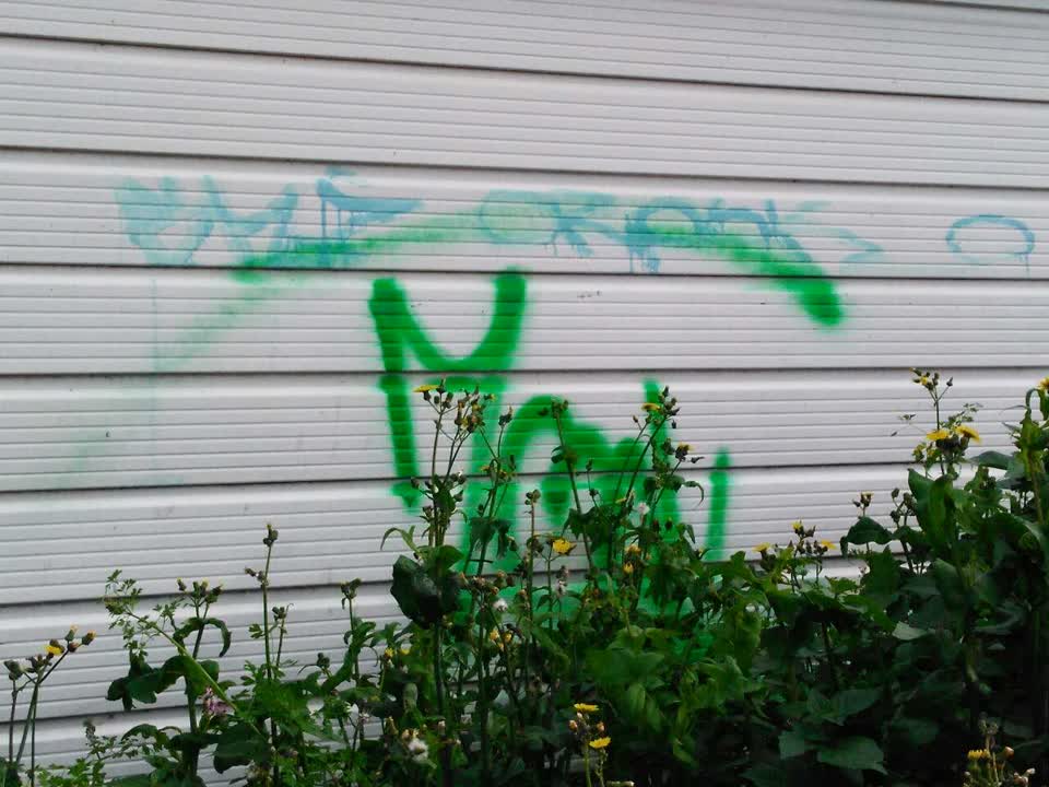 The photograph attached to this graffiti report