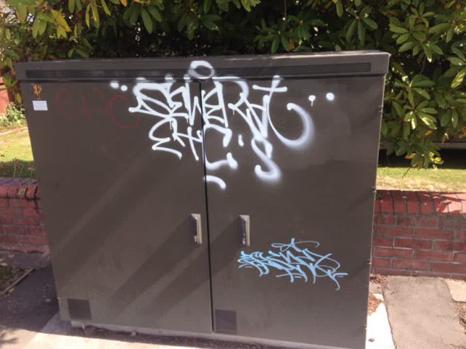 The photograph attached to this graffiti report