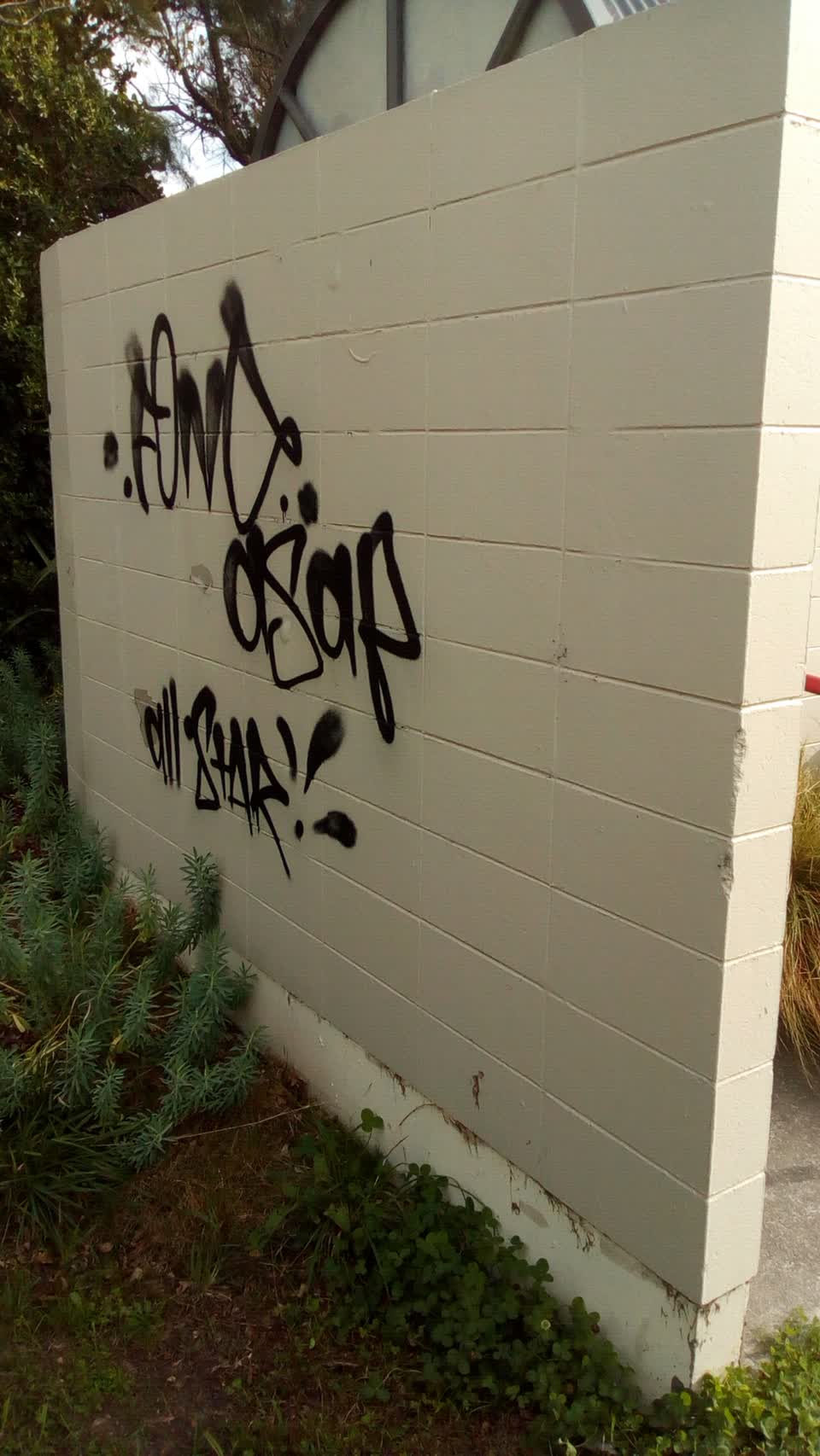 The photograph attached to this graffiti report