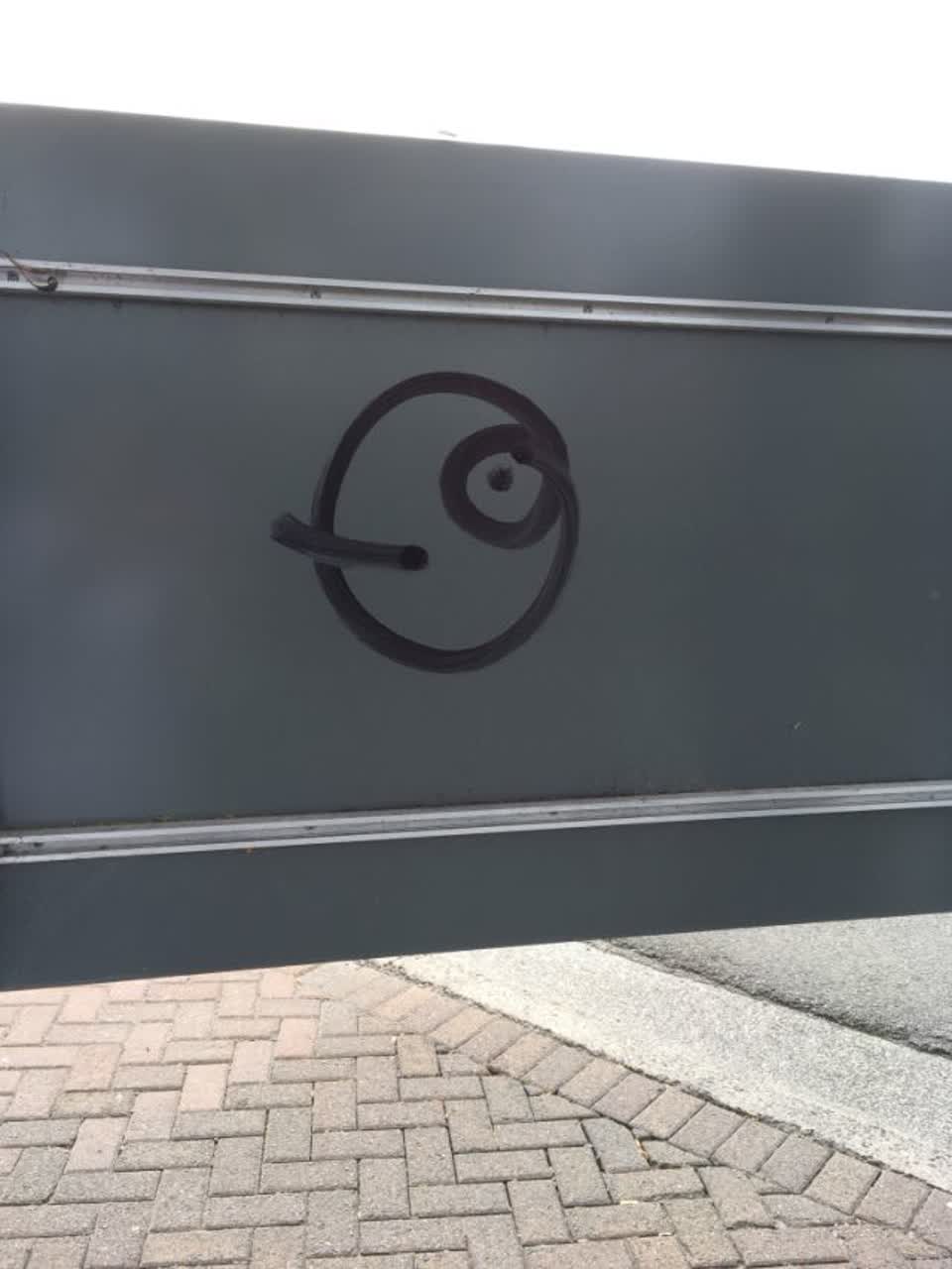 The photograph attached to this graffiti report