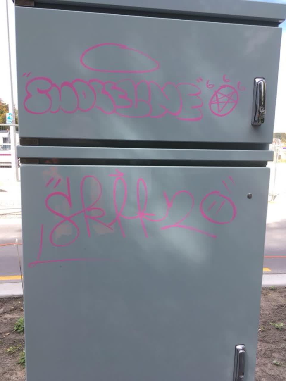 The photograph attached to this graffiti report