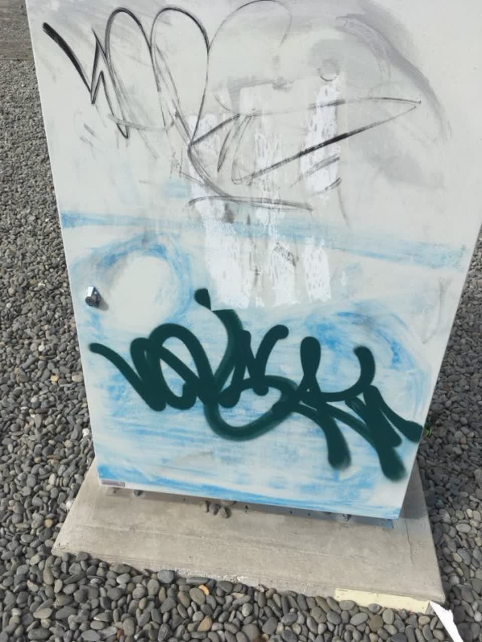 The photograph attached to this graffiti report
