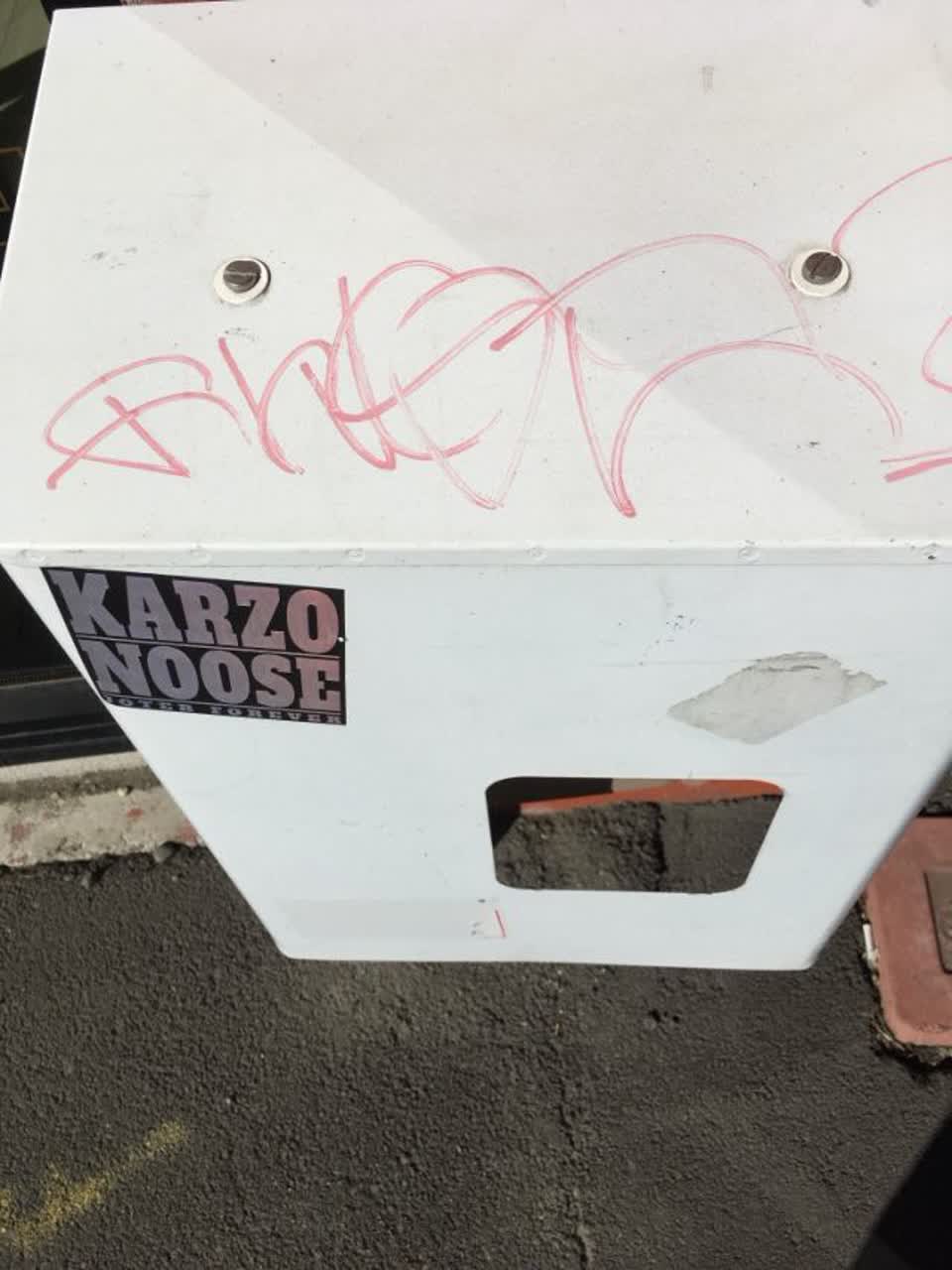 The photograph attached to this graffiti report