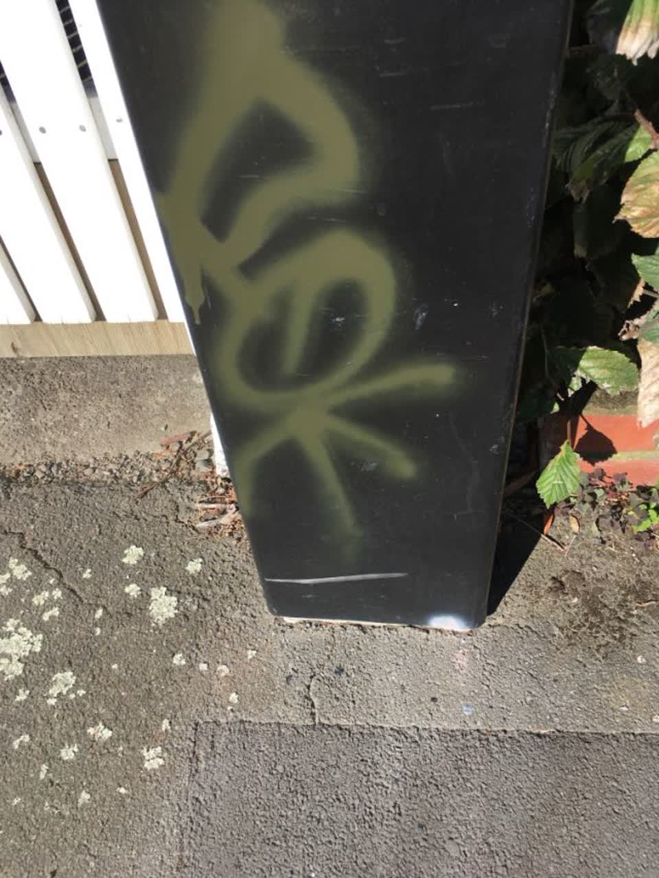 The photograph attached to this graffiti report