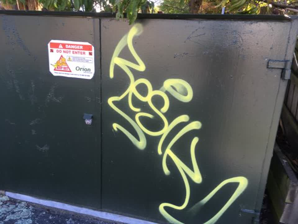 The photograph attached to this graffiti report