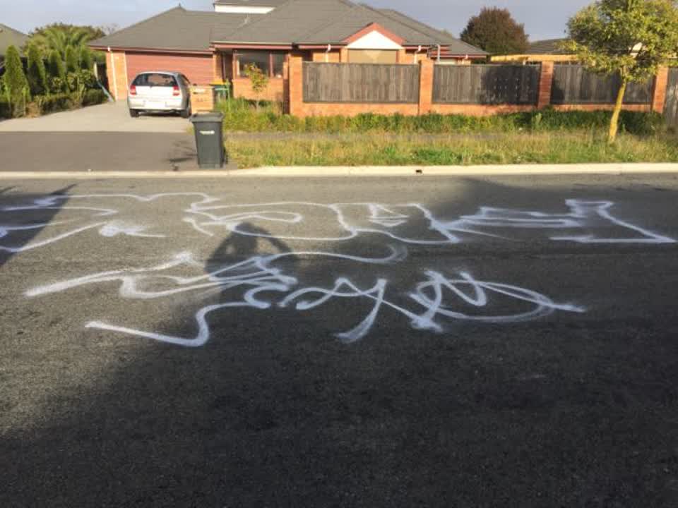 The photograph attached to this graffiti report
