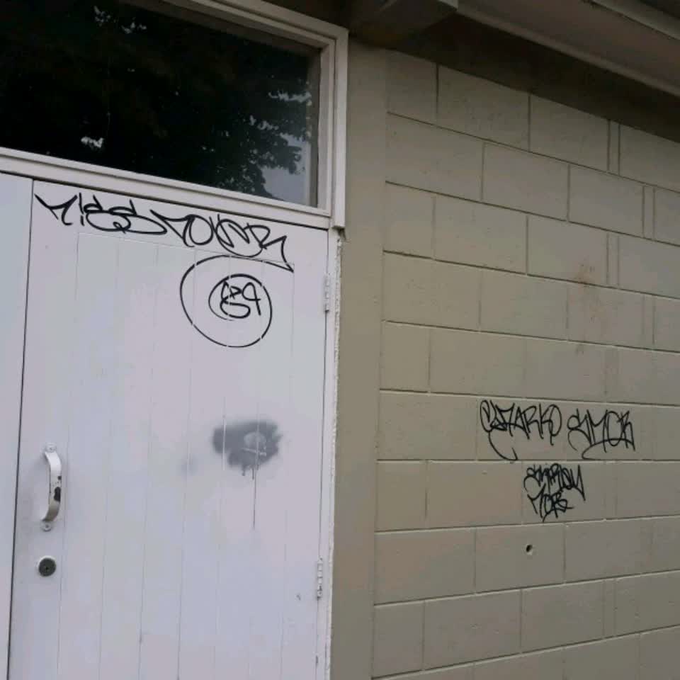 The photograph attached to this graffiti report