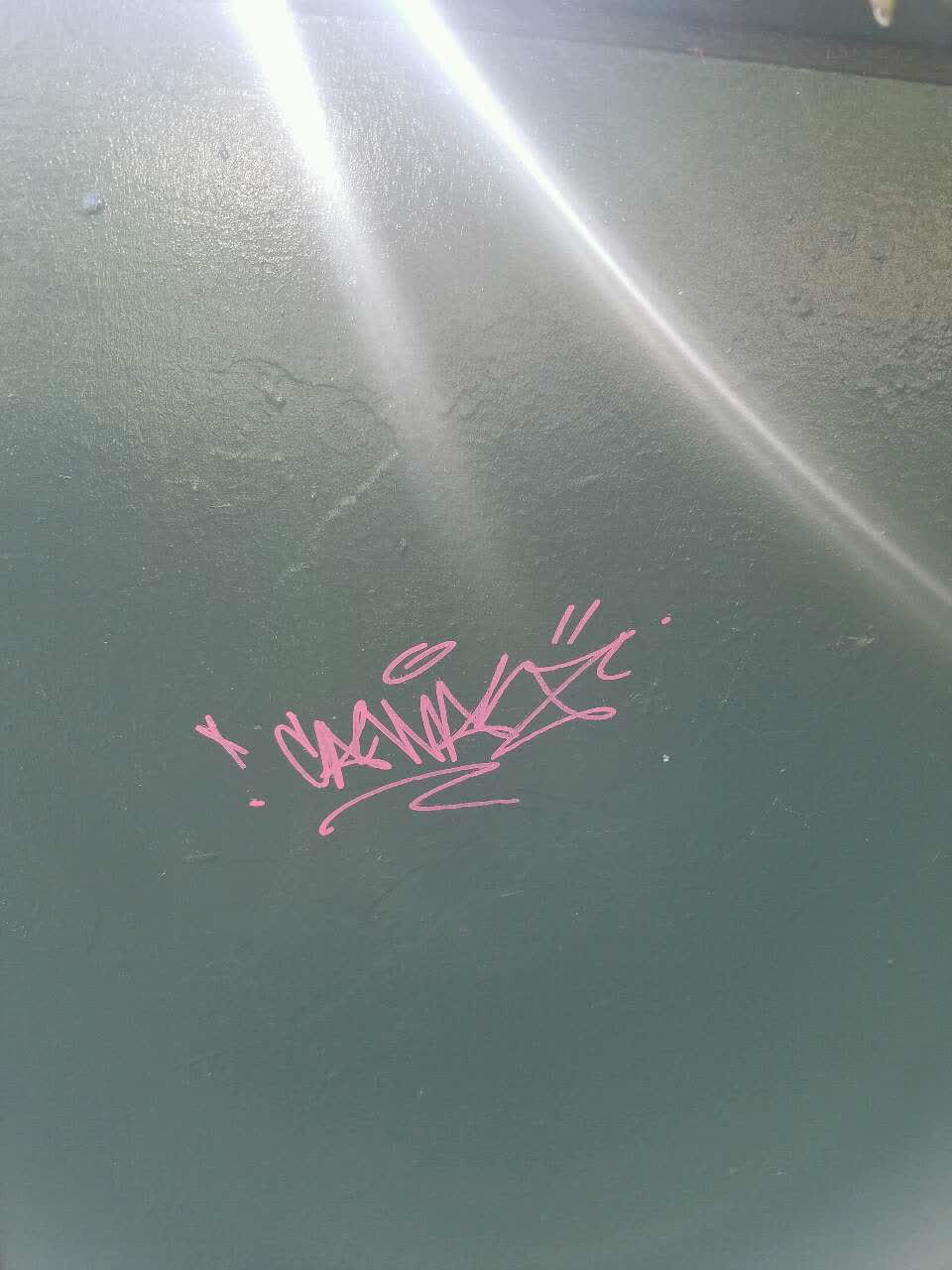 The photograph attached to this graffiti report
