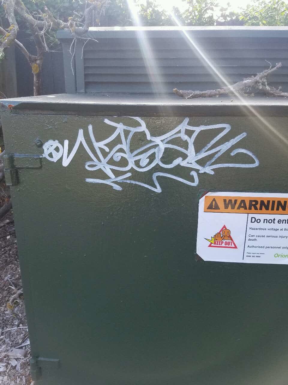 The photograph attached to this graffiti report