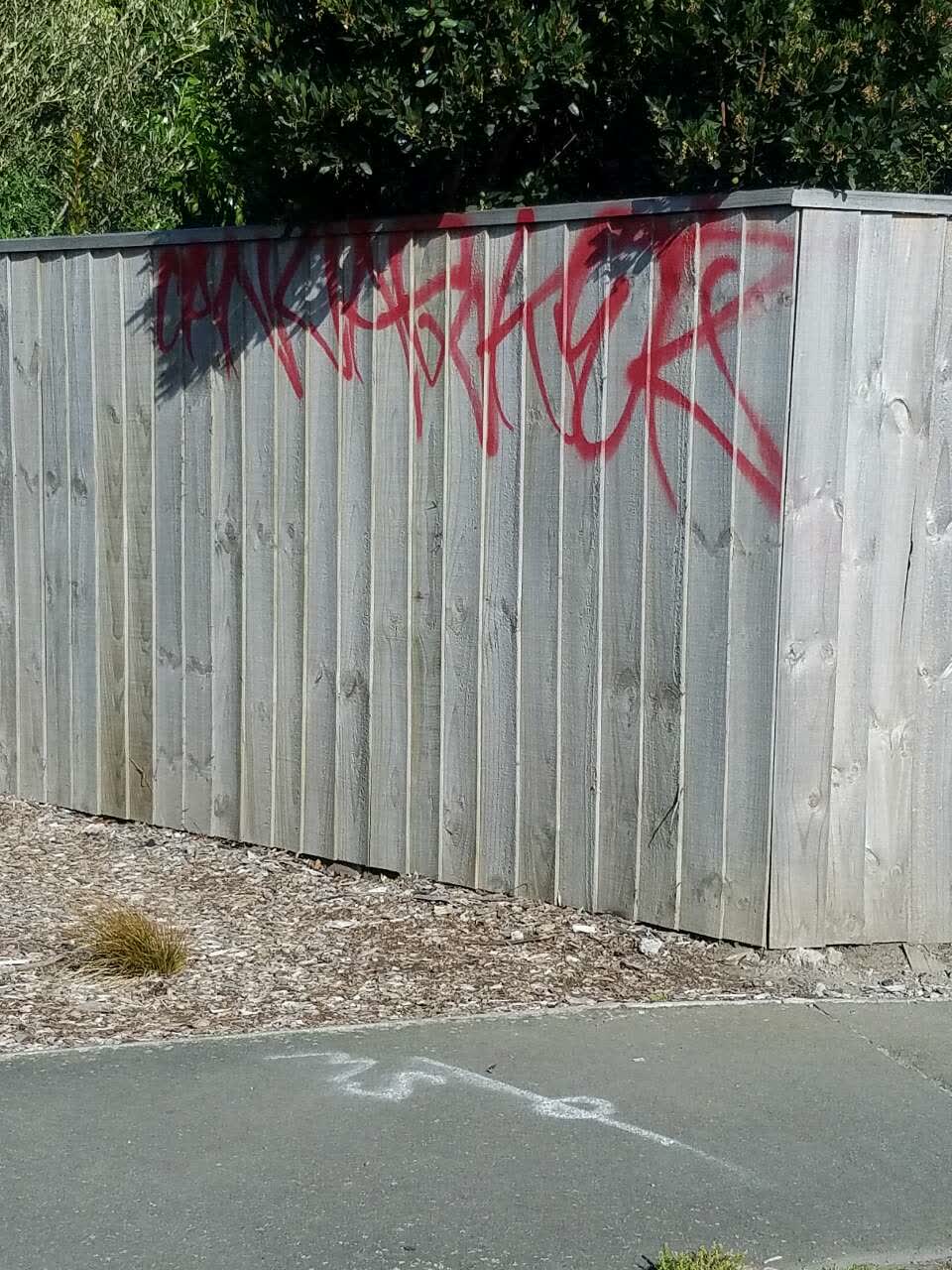 The photograph attached to this graffiti report