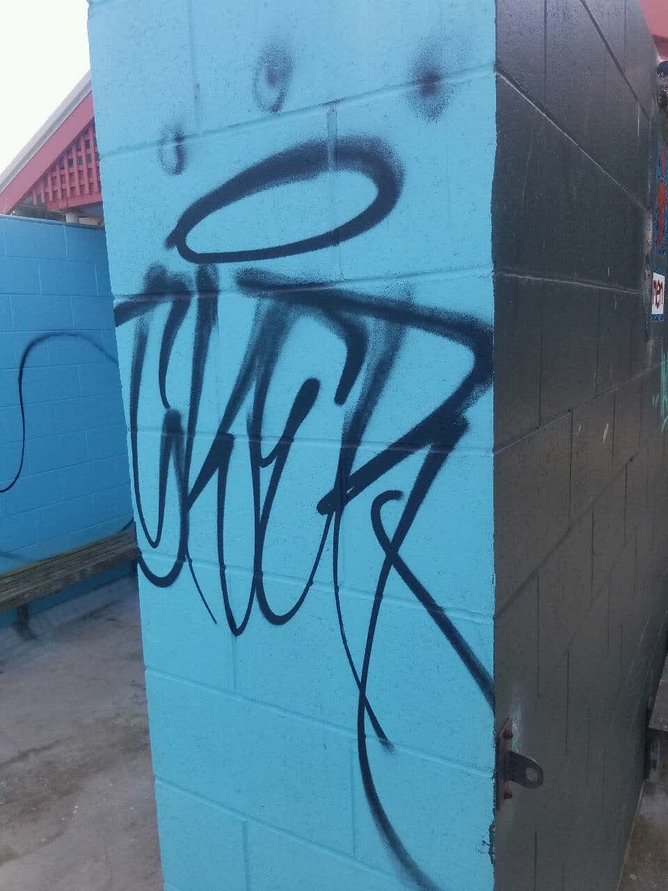 The photograph attached to this graffiti report