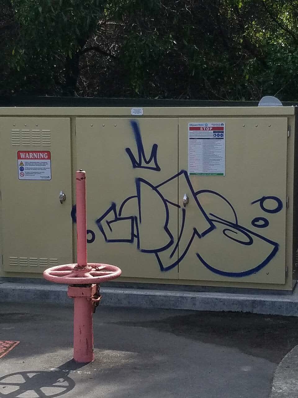 The photograph attached to this graffiti report