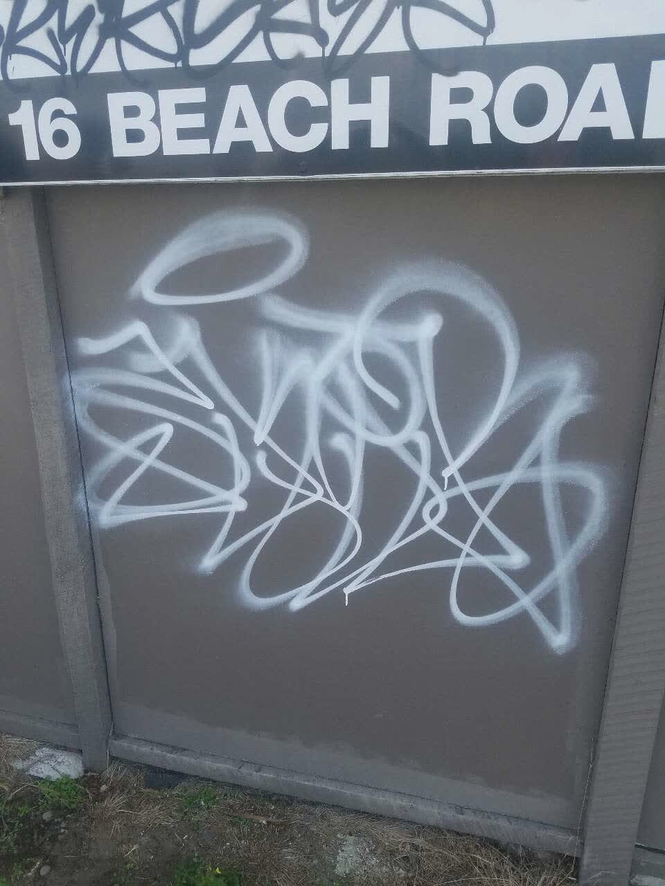 The photograph attached to this graffiti report