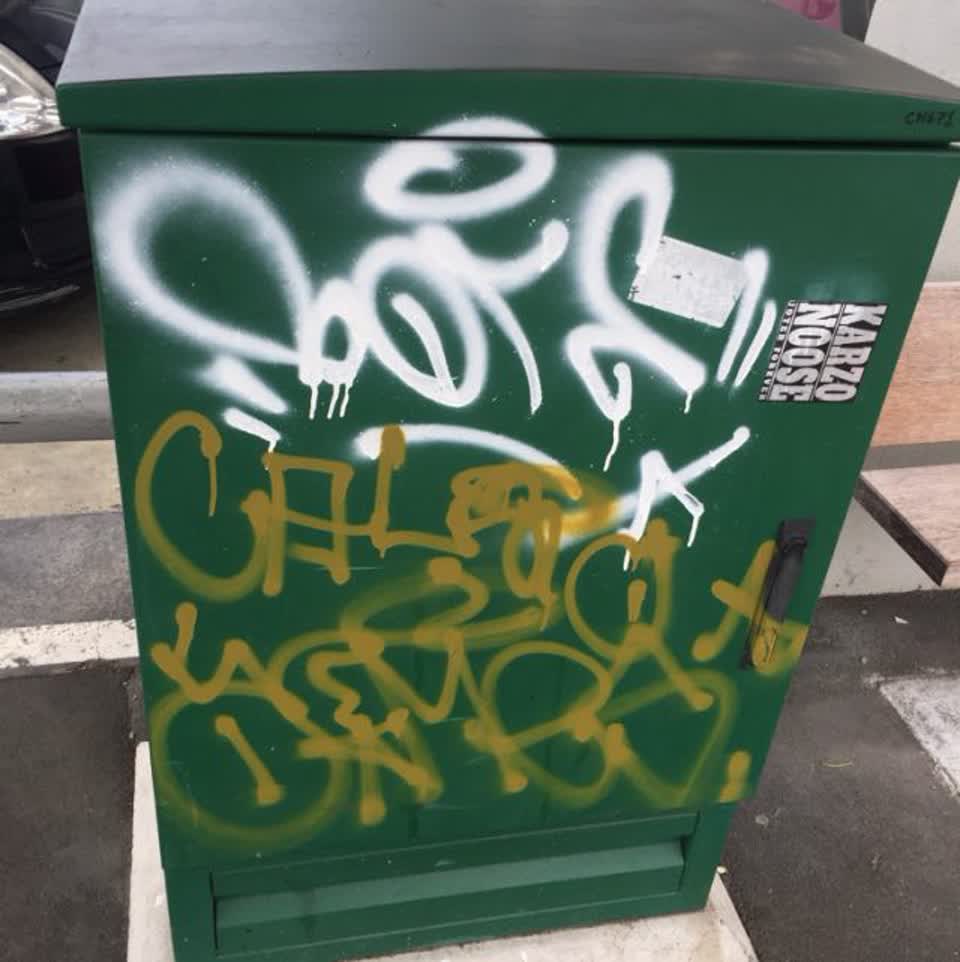 The photograph attached to this graffiti report
