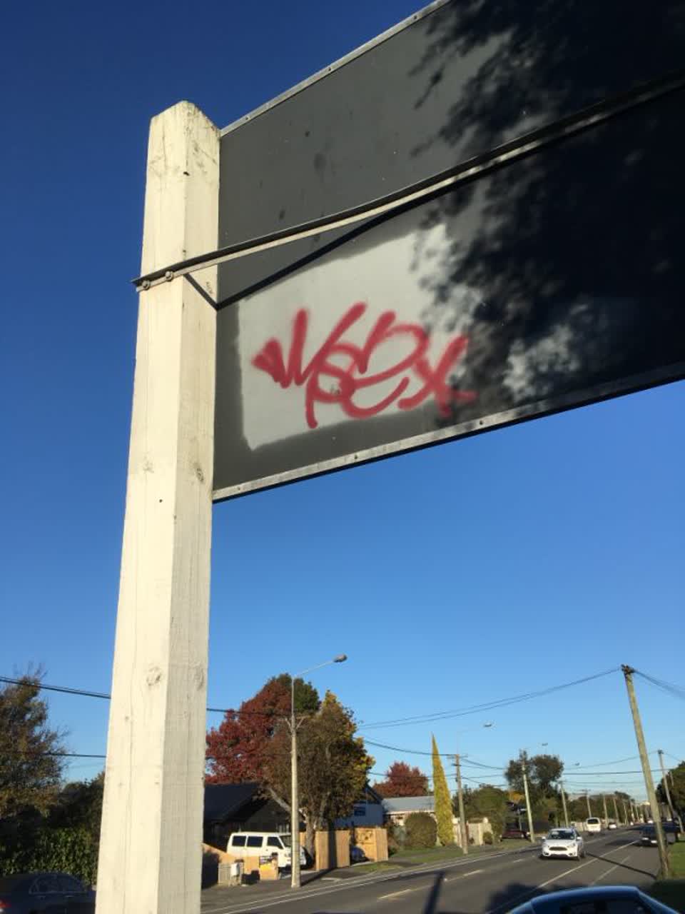The photograph attached to this graffiti report