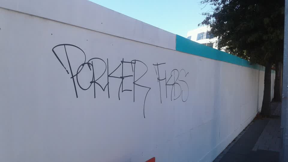 The photograph attached to this graffiti report