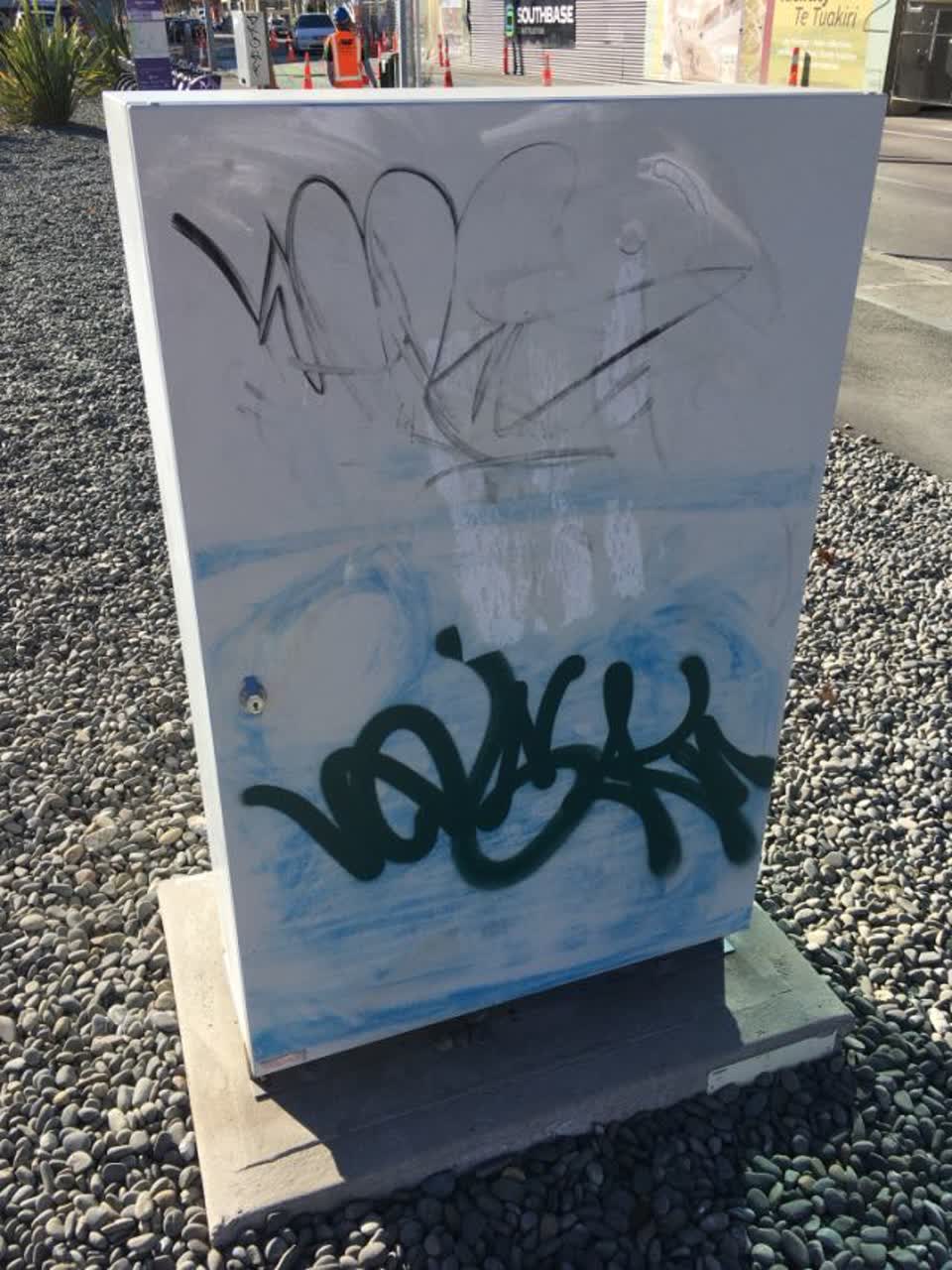 The photograph attached to this graffiti report